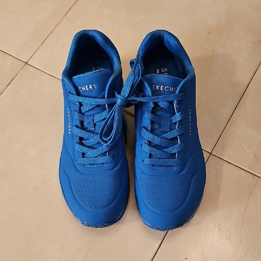 Skechers Vibrant Royal Blue Lace-Up Sneakers